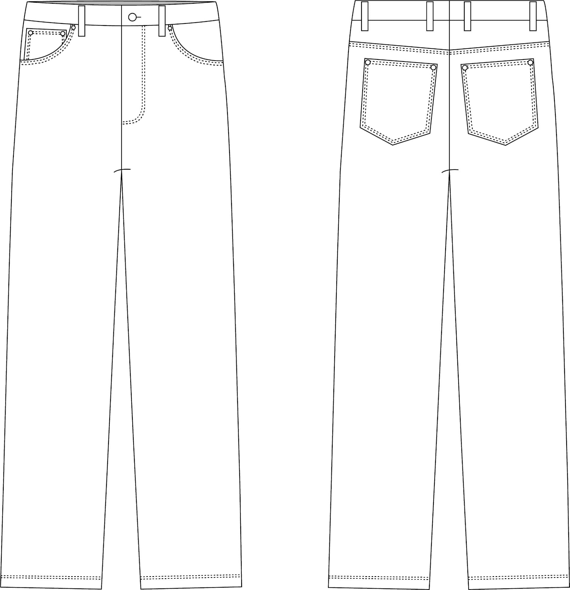 mens five pocket jeans