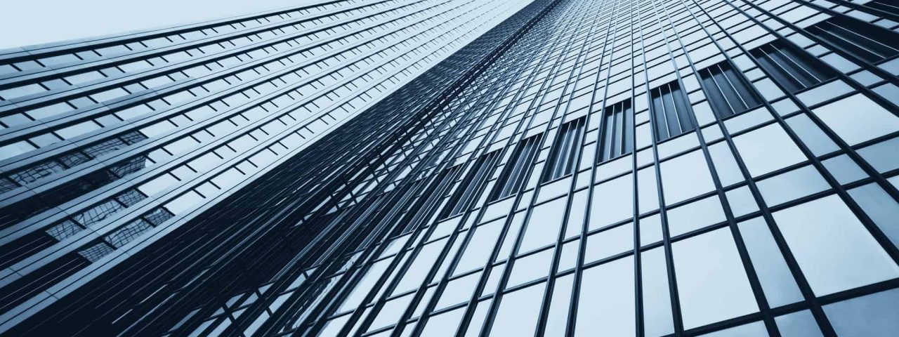 office buildings. Modern glass silhouettes on modern building.