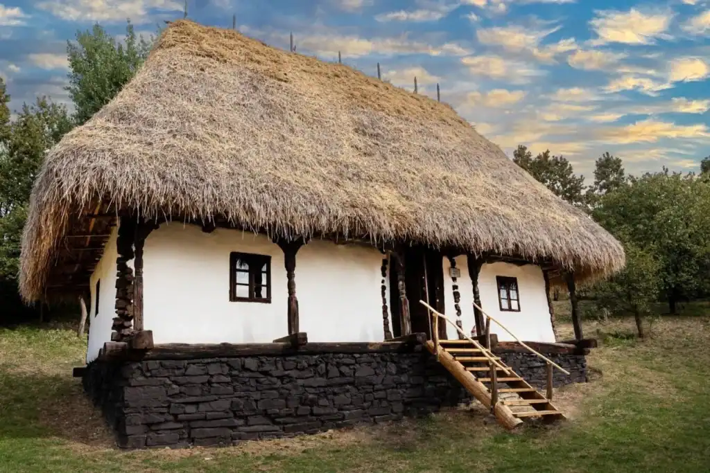 Traditional Romanian house at Dimitrie Gusti Village Museum in Bucharest