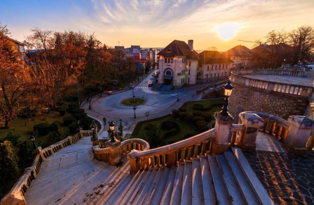 Rapa Galbena staircase and terrace in Iasi