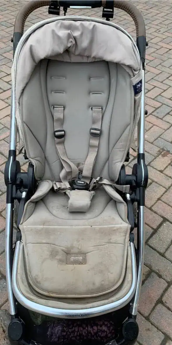 Photo of a dirty pushchair