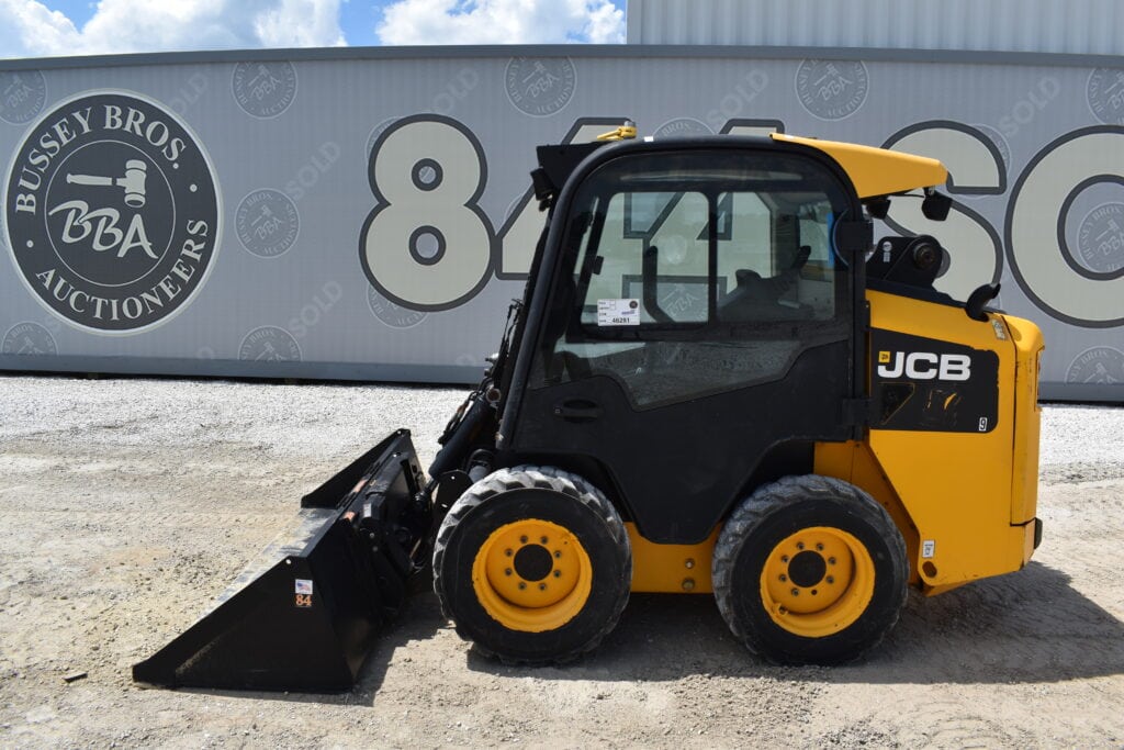 JCB skid steer loader at Bussey Bros Auctioneers, heavy equipment sale.