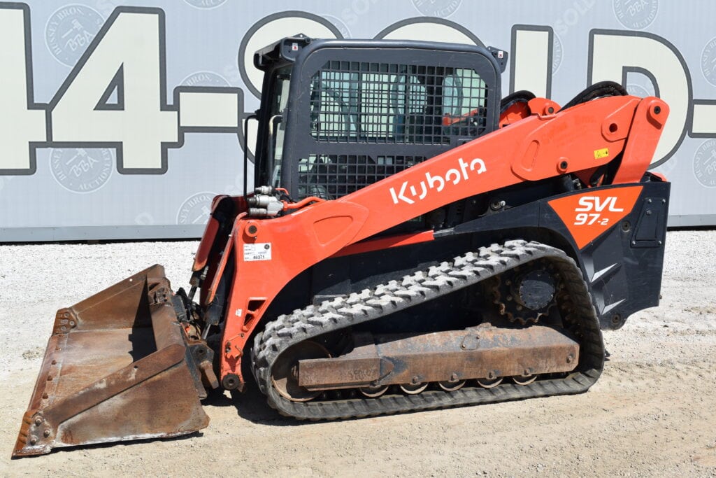 Kubota SVL97-2 compact track loader at heavy equipment auction.