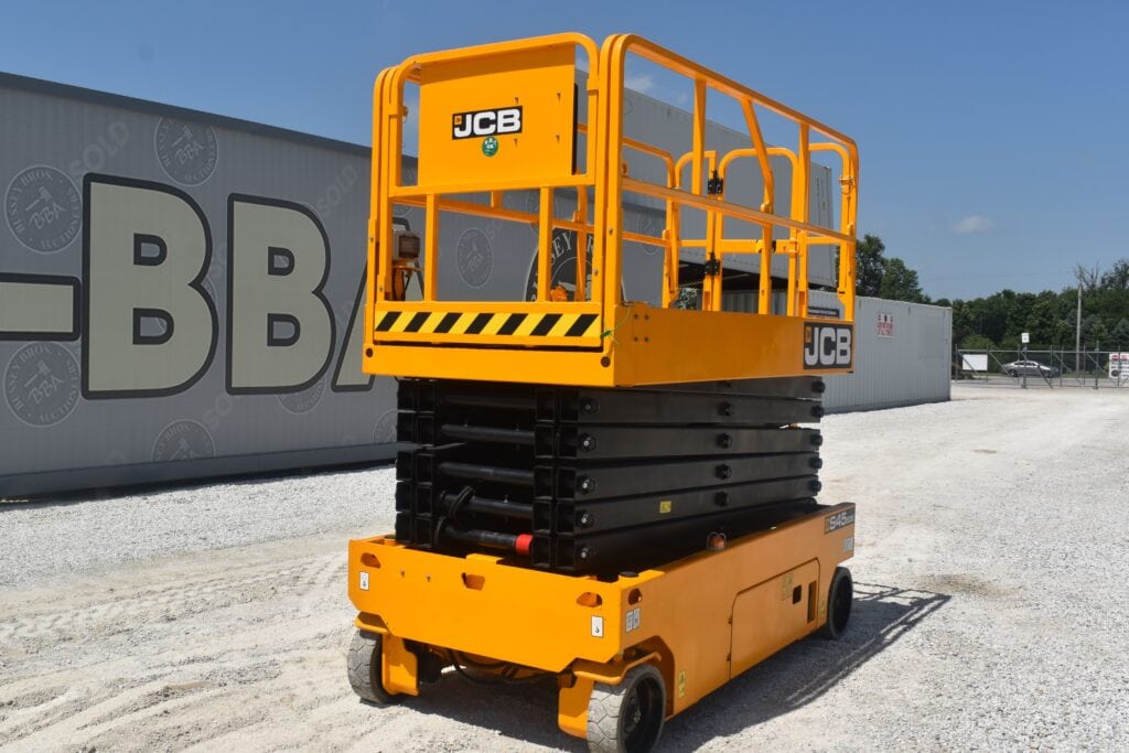 JCB scissor lift for heavy equipment auction at Bussey Bros.