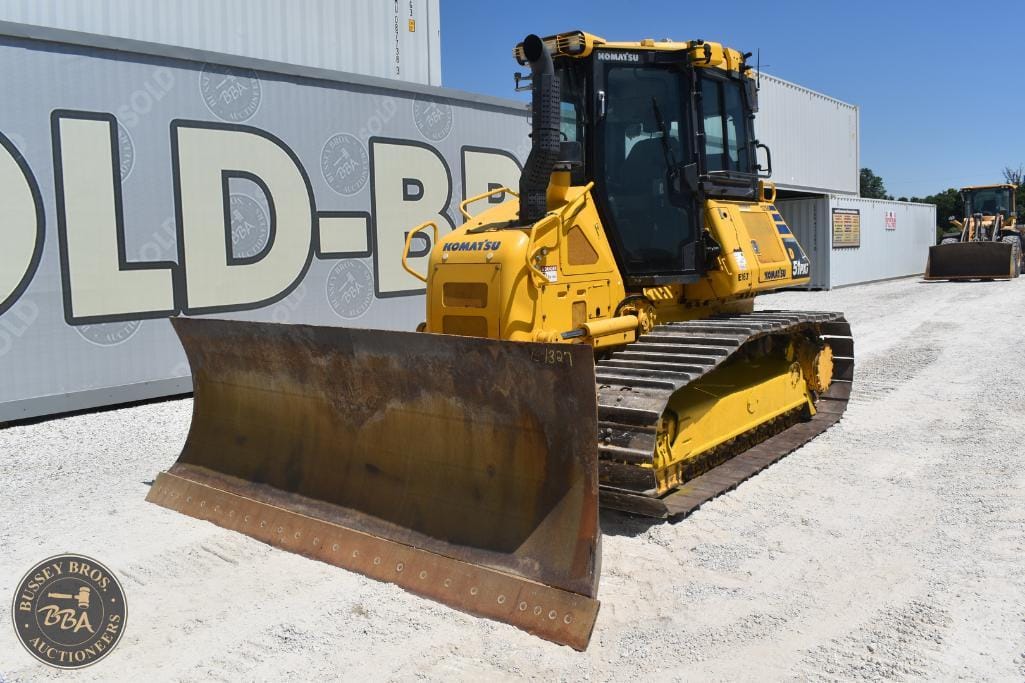 Yellow bulldozer at Bussey Bros heavy equipment auction site.
