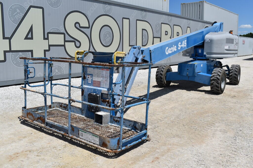 Blue Genie S-45 boom lift at heavy equipment auction.