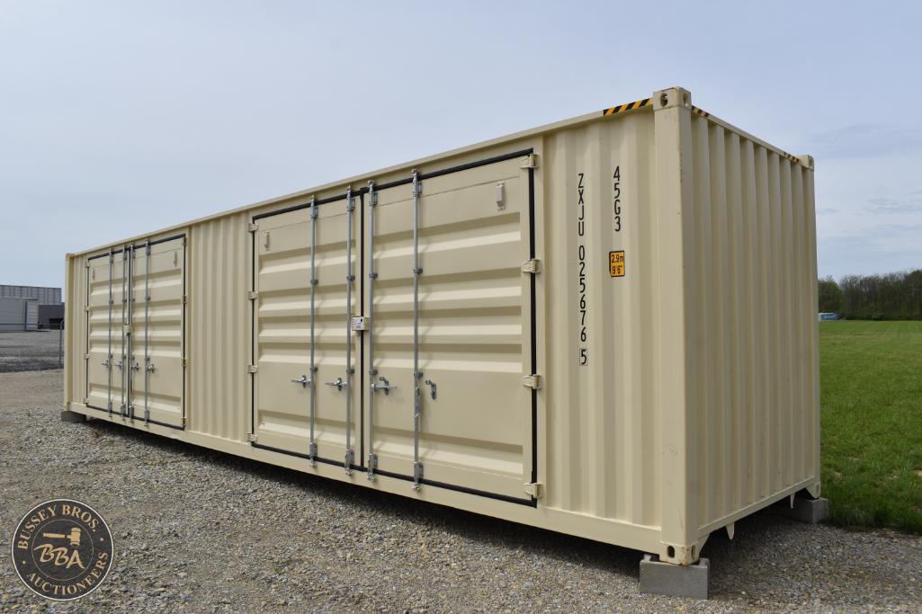 Shipping container for sale, beige metal storage unit, ideal for secure storage or transport, availa.