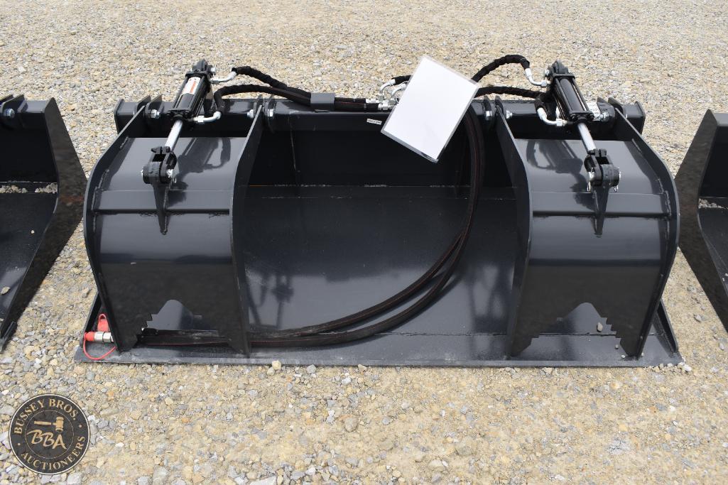 Excavator bucket attachment for construction and landscaping equipment. Heavy-duty, durable, and com.