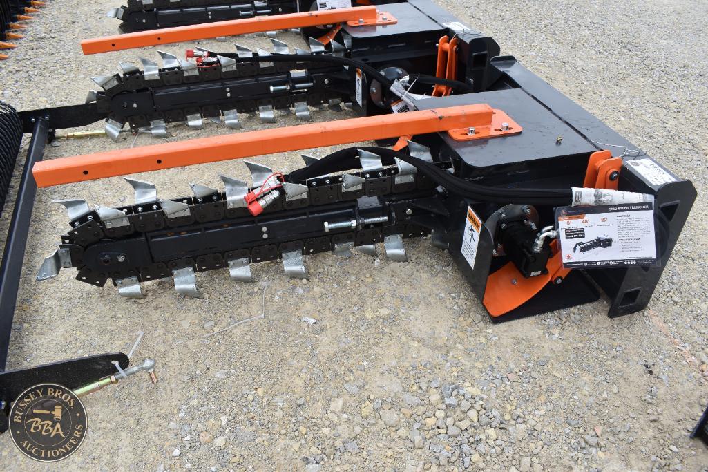 Heavy-duty land clearing mulcher attachment for tractors and skid steers.