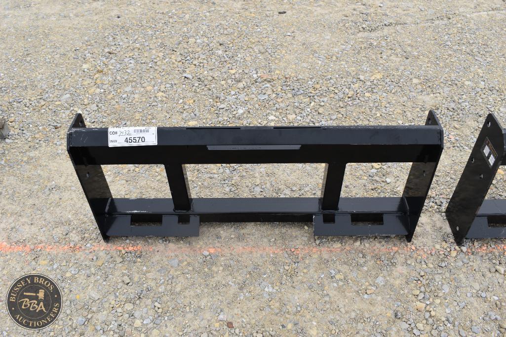 Loader frame for agricultural machinery auction, heavy-duty metal construction, used for farming equ.
