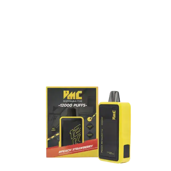 vmc 12000 puff กลิ่นลูกพีชและสตรอว์เบอร์รี่หวานฉ่ำ กลมกล่อมลงตัว