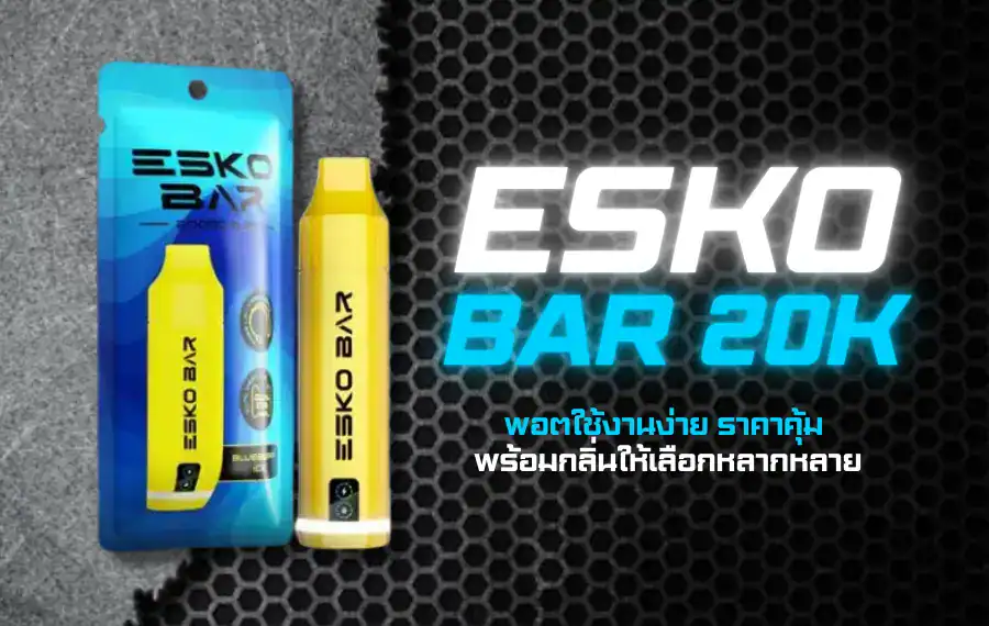 Esko Bar 20K รสชาติหลากหลาย ทั้งสายผลไม้ ขนม และกลิ่นเย็นสดชื่