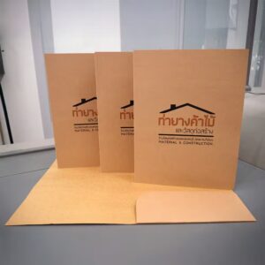แฟ้มใส่เอกสารกระดาษคราฟท์สีน้ำตาลธรรมชาติ ขนาดมาตรฐาน A4 ดีไซน์รักษ์โลก เรียบหรู สำหรับใช้งานในองค์กรและงานสัมมนา