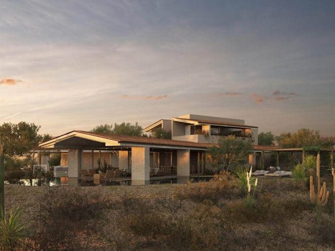 Luxurious Cabo Real Real Estate Featuring Modern Architecture Set Amidst Desert Landscape, Perfect For Exclusive Beachfront Living In Cabo Real.