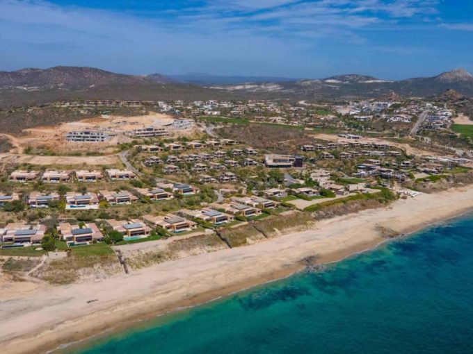 Puerto Los Cabos Real Estate Beachfront Homes Aerial – Cabo Real Estate