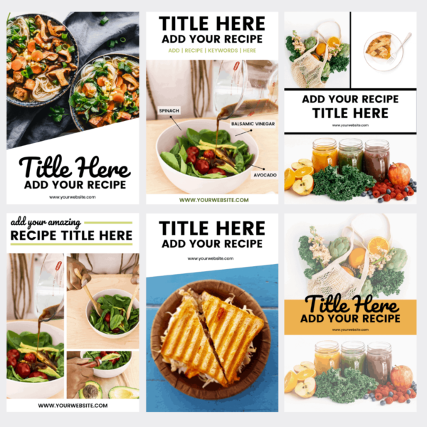 Food Bloggers - Pinterest Template Bundle | Caffeine And Conquer