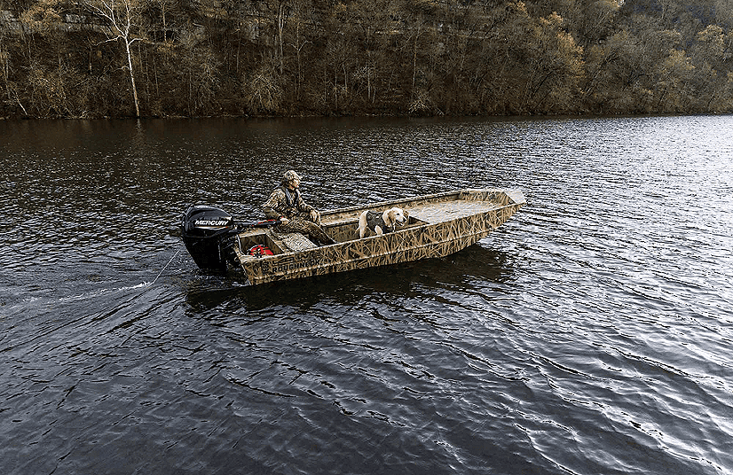 Alleviate your stress with a peaceful boat ride on the lake, featuring scenic views and loyal dogs.