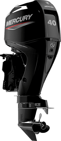 High-performance Mercury 40 HP outboard motor for boats at Camp & Cruise.