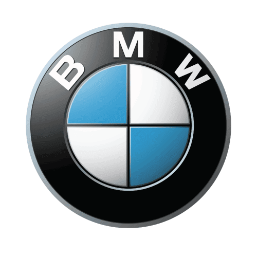 BMW logo with black, blue, and white colors.