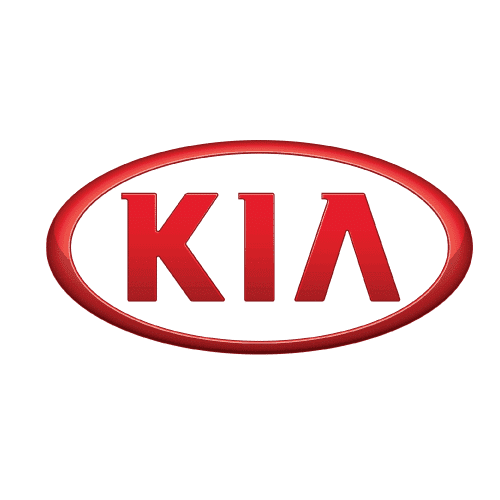 Kia logo on a white background.