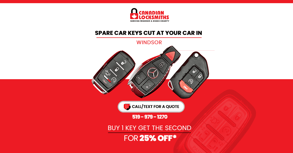 Replacement key fob for cars in Windsor, locksmith services for key cutting and programming.