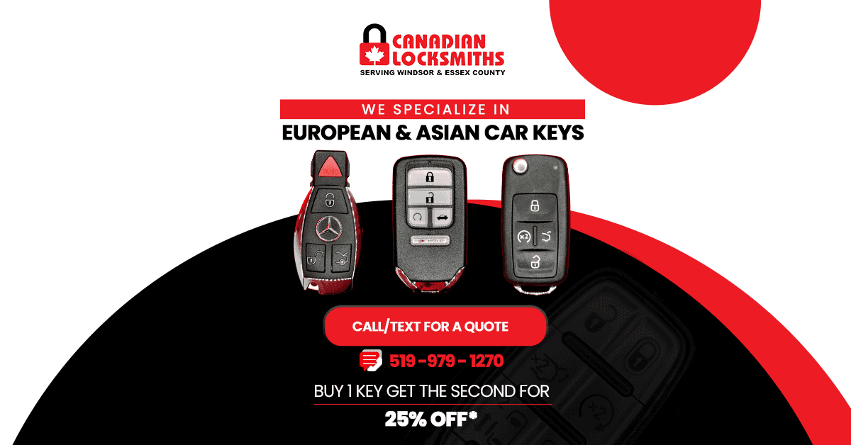 European and Asian car key programming and cutting services in Windsor & surrounding areas.