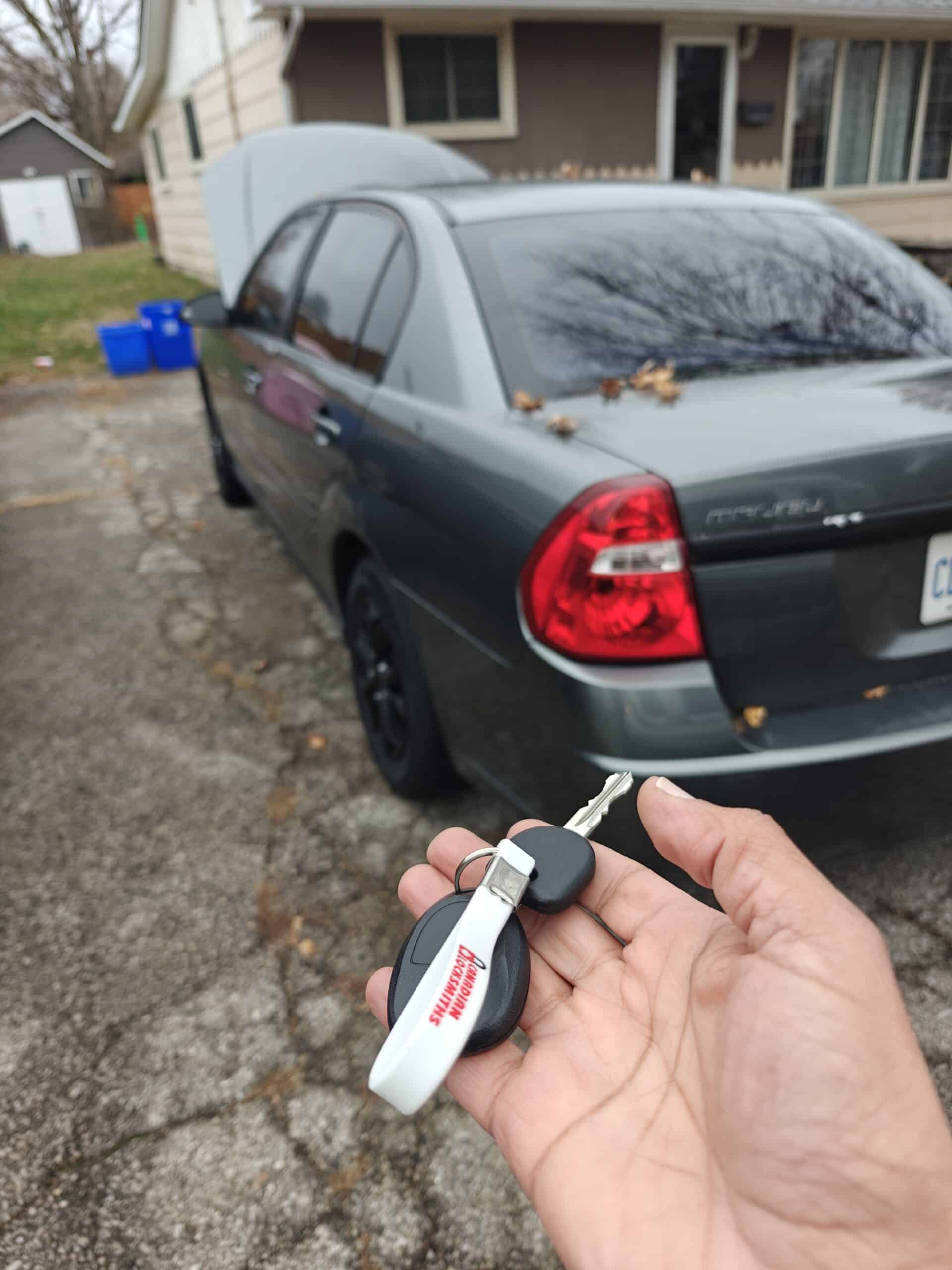 Keys in hand with a house key chain, for emergency lock opening in Amherstburg.