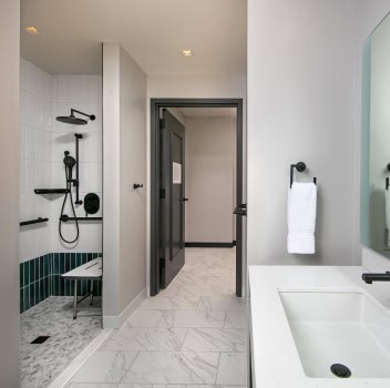Interior of a bathroom at The Royal Sonesta Capitol Hill.