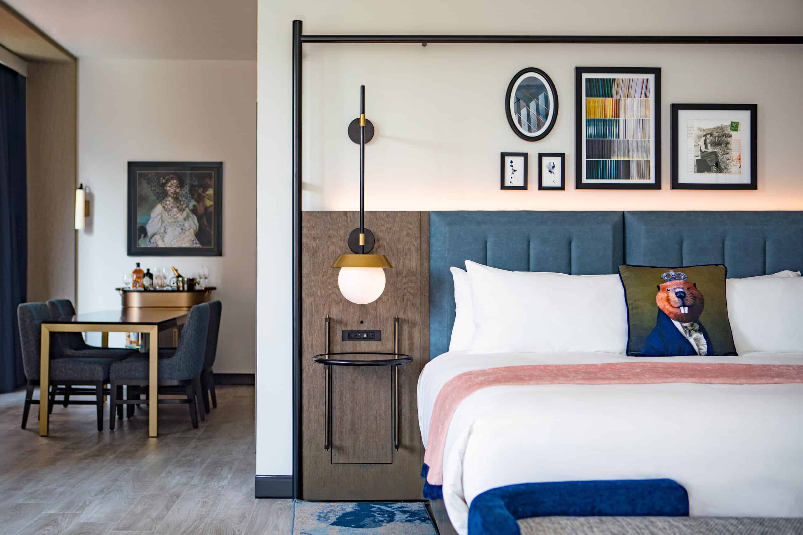 Capitol Hill Suite at The Royal Sonesta Capitol Hill featuring a dining area and a bed.