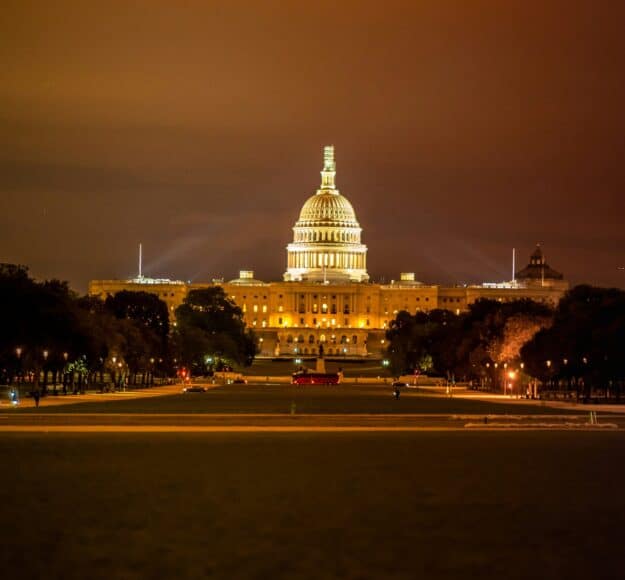 Nighttime image of the local area near The Royal Sonesta Capitol Hill.