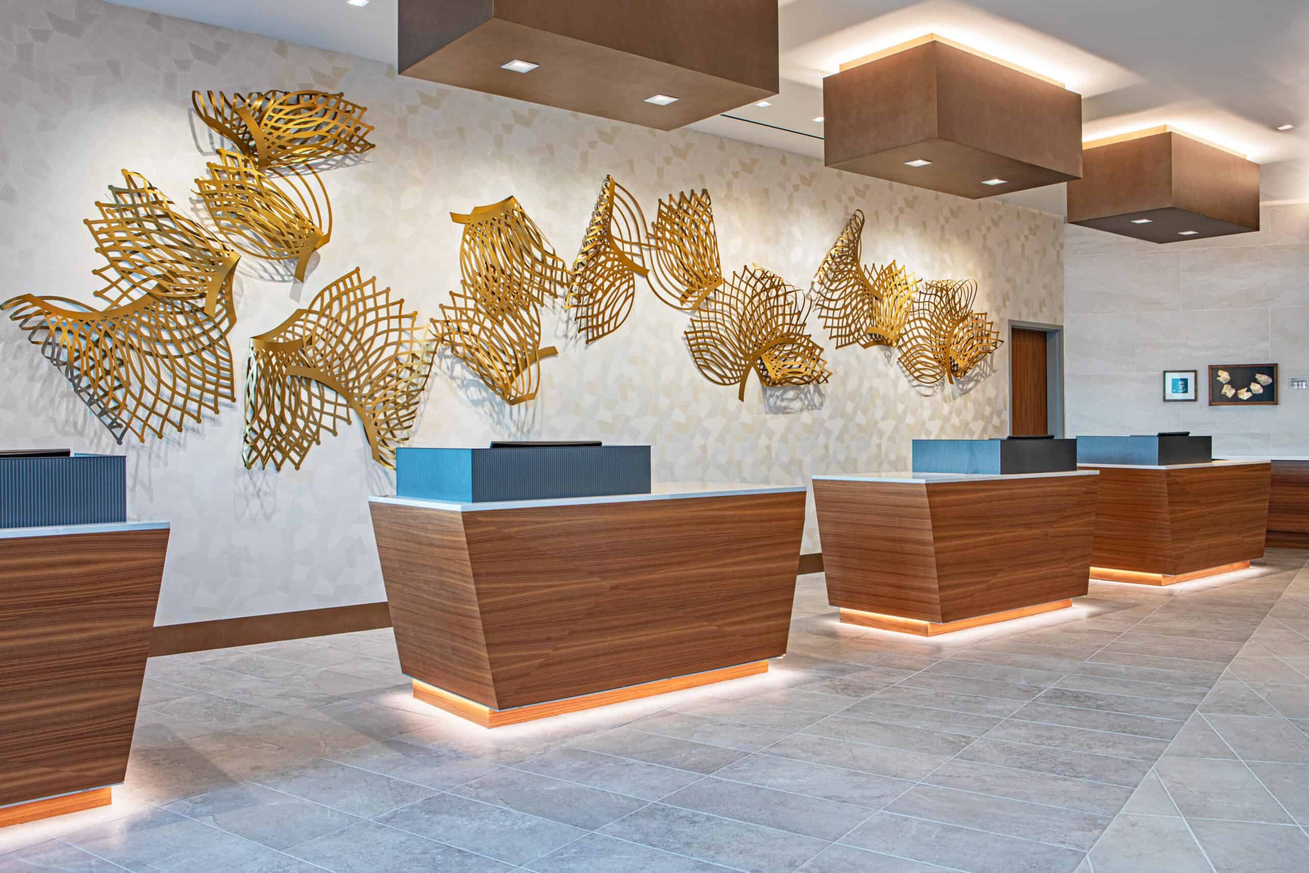 The front desk in the lobby of The Royal Sonesta Capitol Hill.
