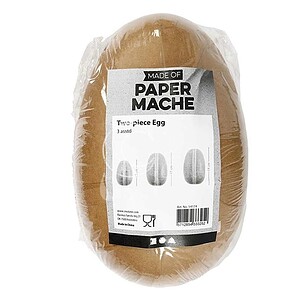 Ovo de papel maché com molde de ovo de 2 peças para artesanato de ovos de páscoa, feito de papel reciclado, ideal para decorações criativas e projetos artísticos, embalagem transparente.