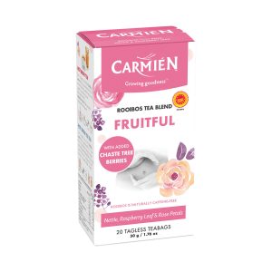 Carmien Fruitful Rooibos Tea with Chaste Tree Berries, Nettle, Raspberry Leaf and Rose Petals