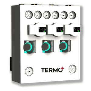 Distribuitor 3 circuite cu butelie de egalizare TERMO+