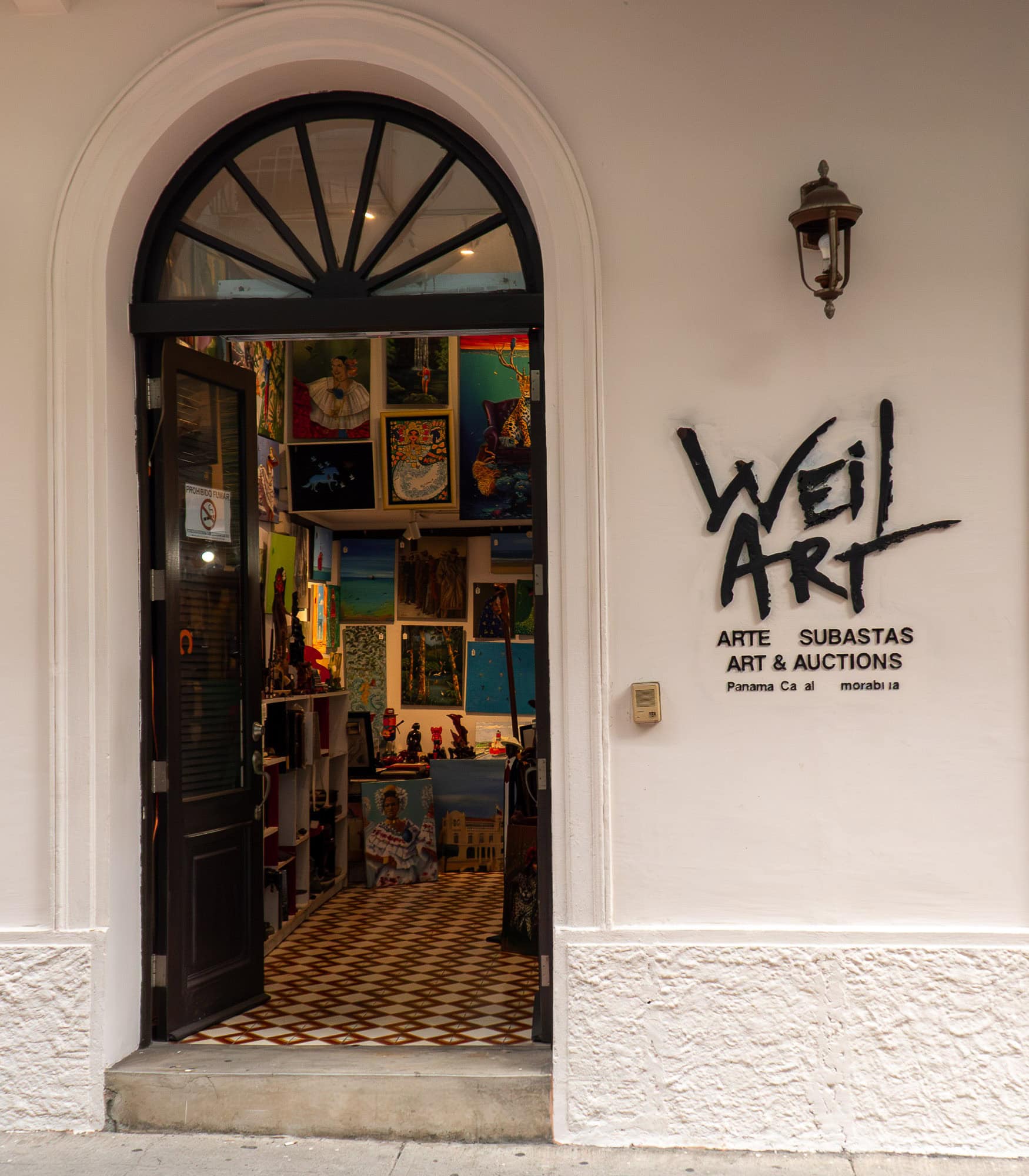 Entrance to Weil Art Gallery and Auction House in Casco Viejo, Panama
