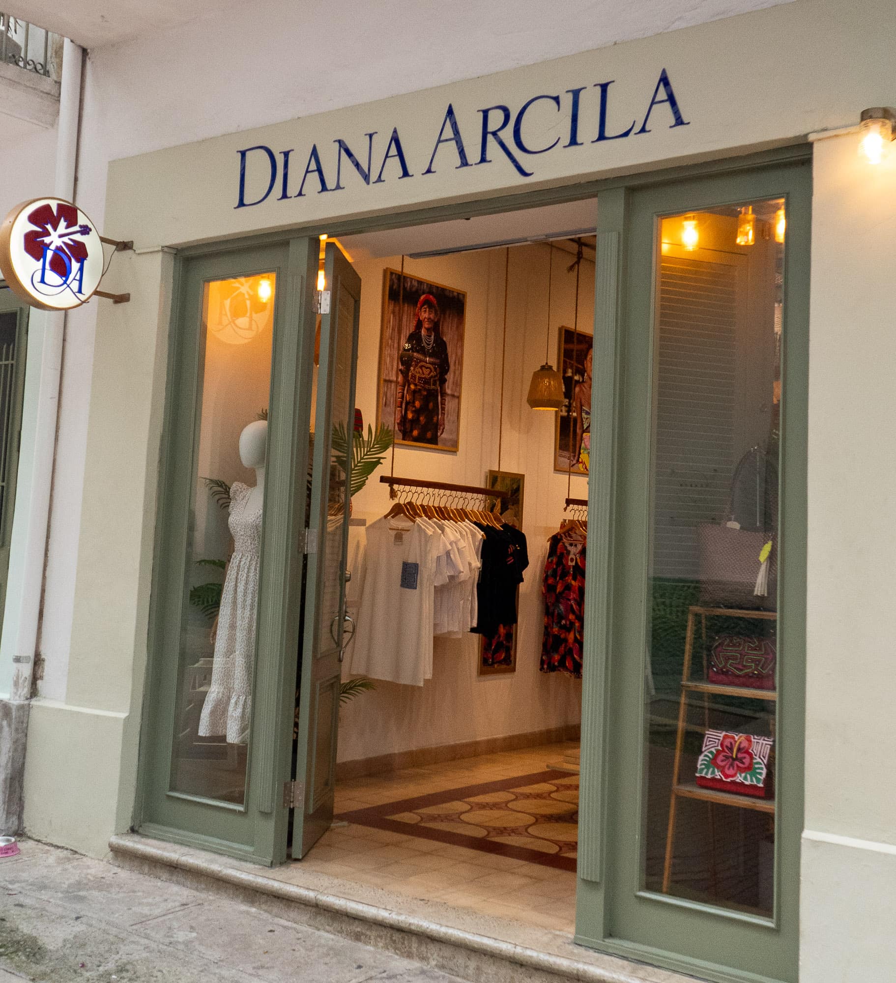 Diana Arcila fashion boutique entrance in Casco Viejo, Panama