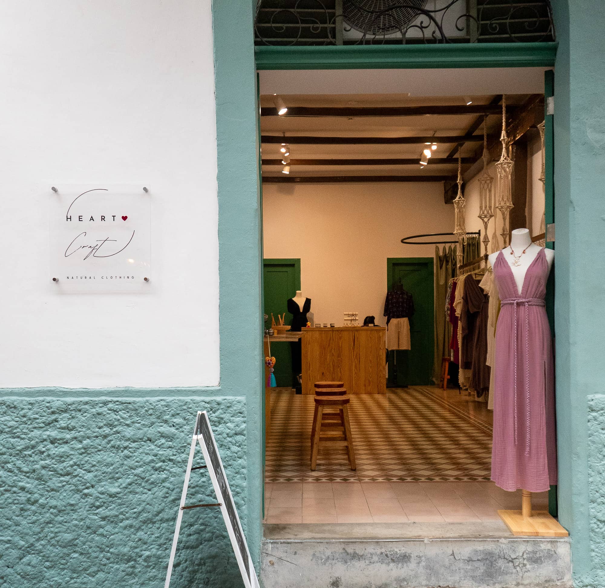 Entrance to Heart of Earth Natural Clothing boutique in Casco Viejo, Panama
