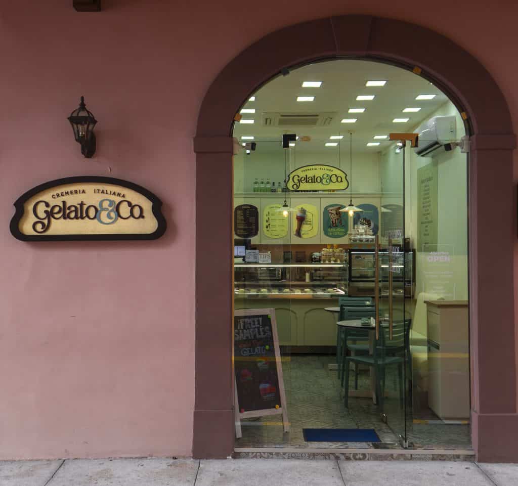 Gelato & Co Italian ice cream shop entrance in Casco Viejo, Panama