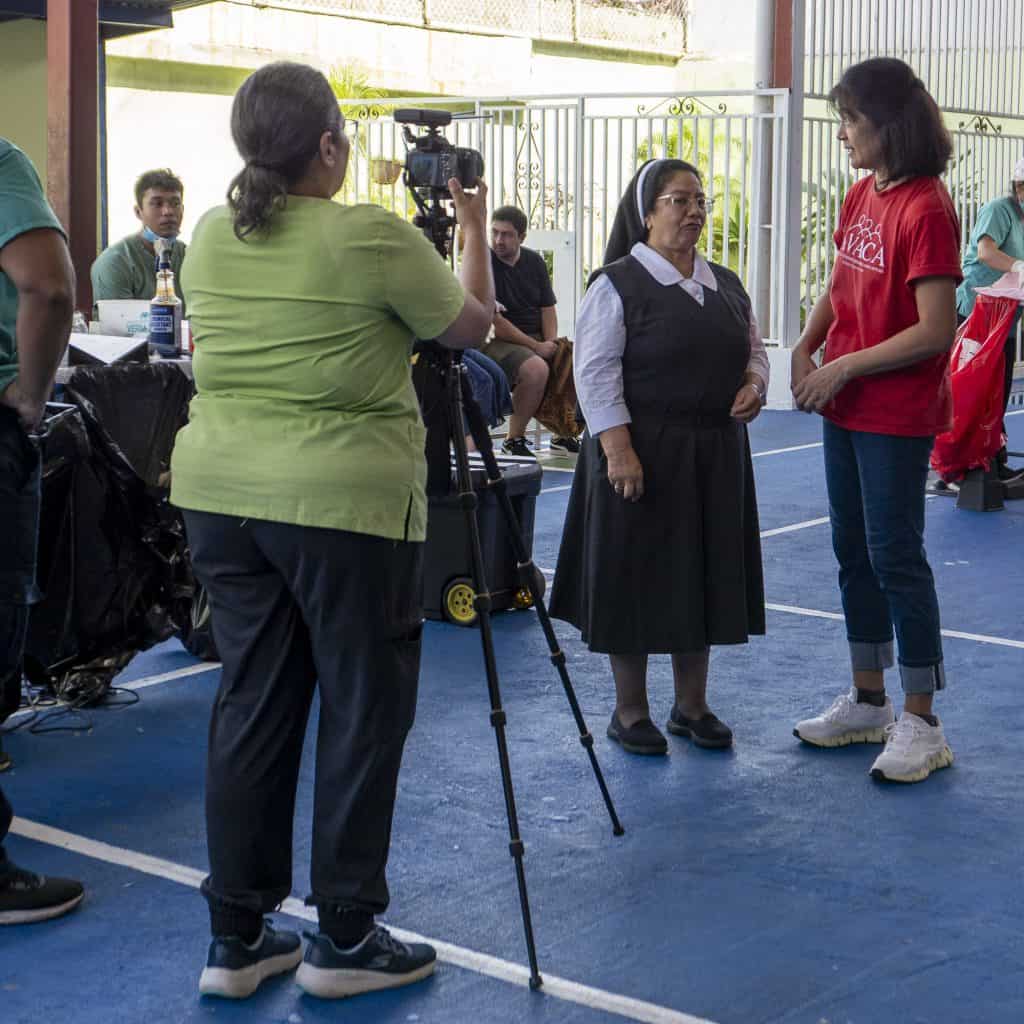 Iva, president of AVACA, and the head sister of the Casco Viejo orphanage during the spay and neuter clinic in Panama