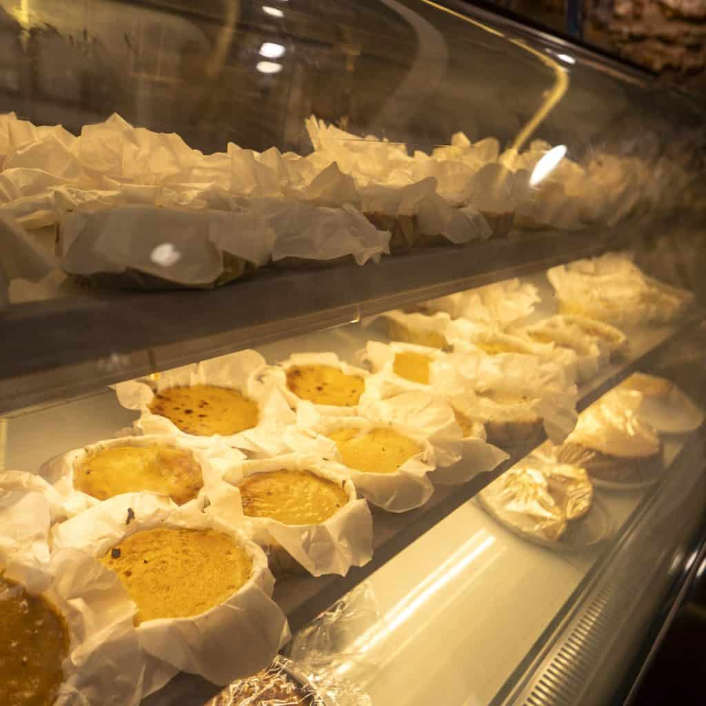 Dessert display case at La Vasquita in Casco Viejo, Panama