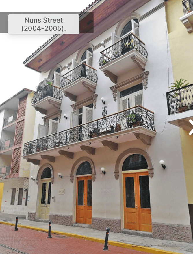 Nuns Street restored heritage residence in Casco Viejo Panama showing early private restoration success with balconies and preserved colonial character