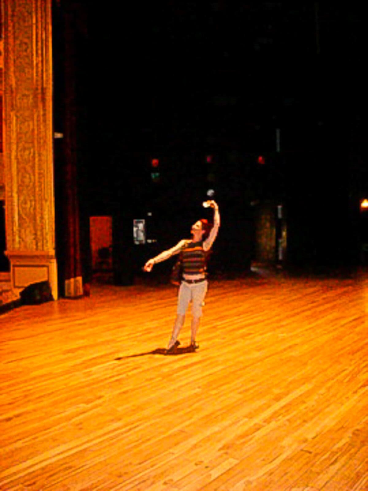 Dancer rehearsing on stage at the Panama National Theatre in Casco Viejo