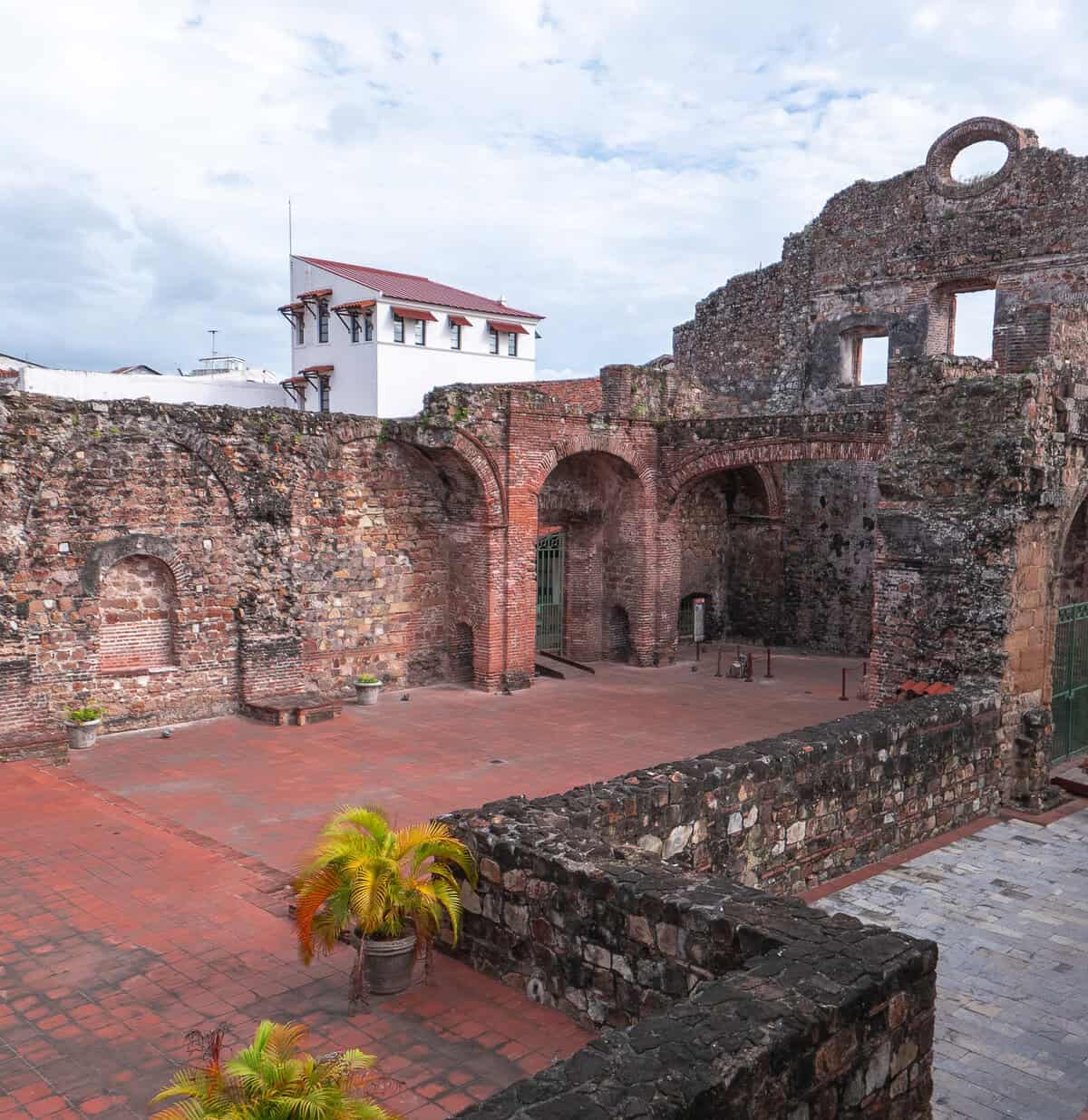 View of the Flat Arch seen from the private dining room at Element Bar Casco Viejo