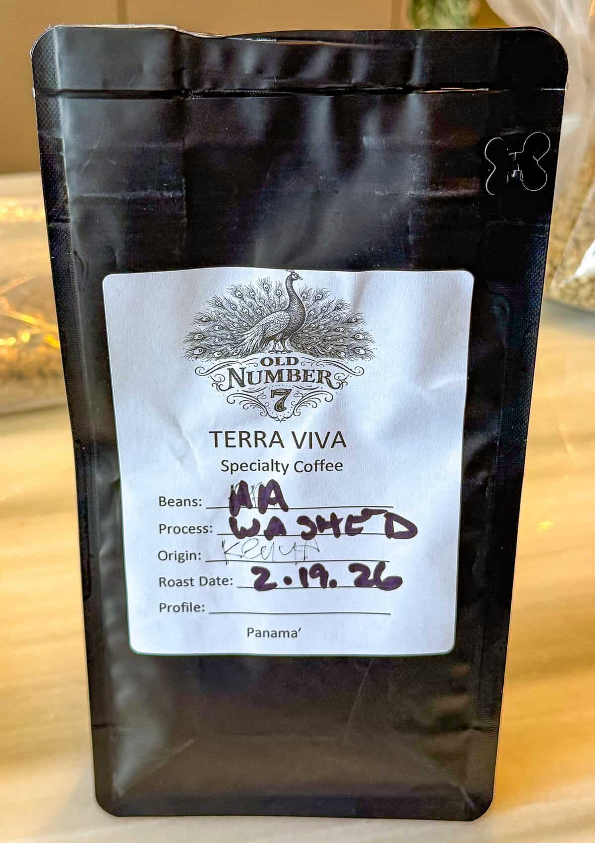 Coffees of Panama specialty coffee roasted by George Evans Terra Viva washed coffee with origin and roast details