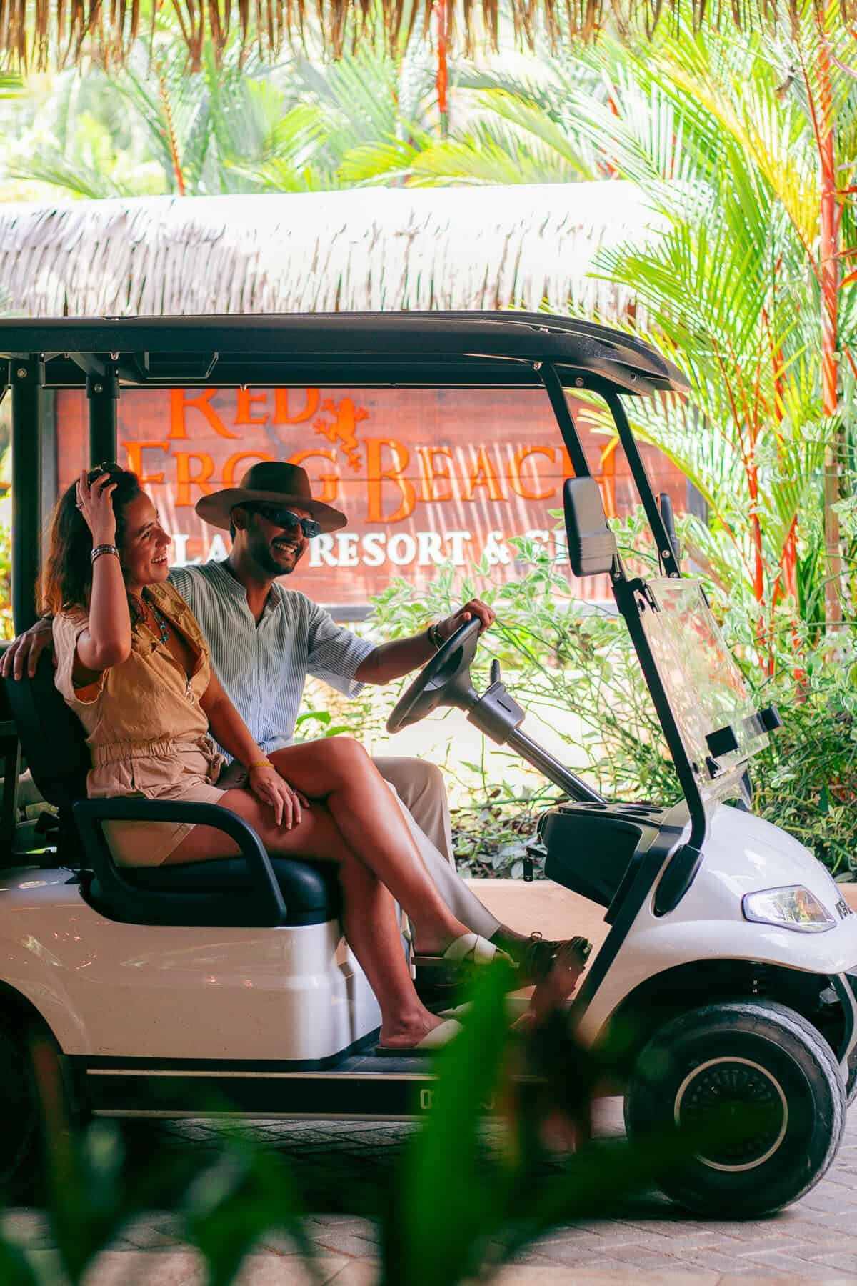 Bocas del Toro Panama golf cart transportation Bastimentos island tropical resort travel experience