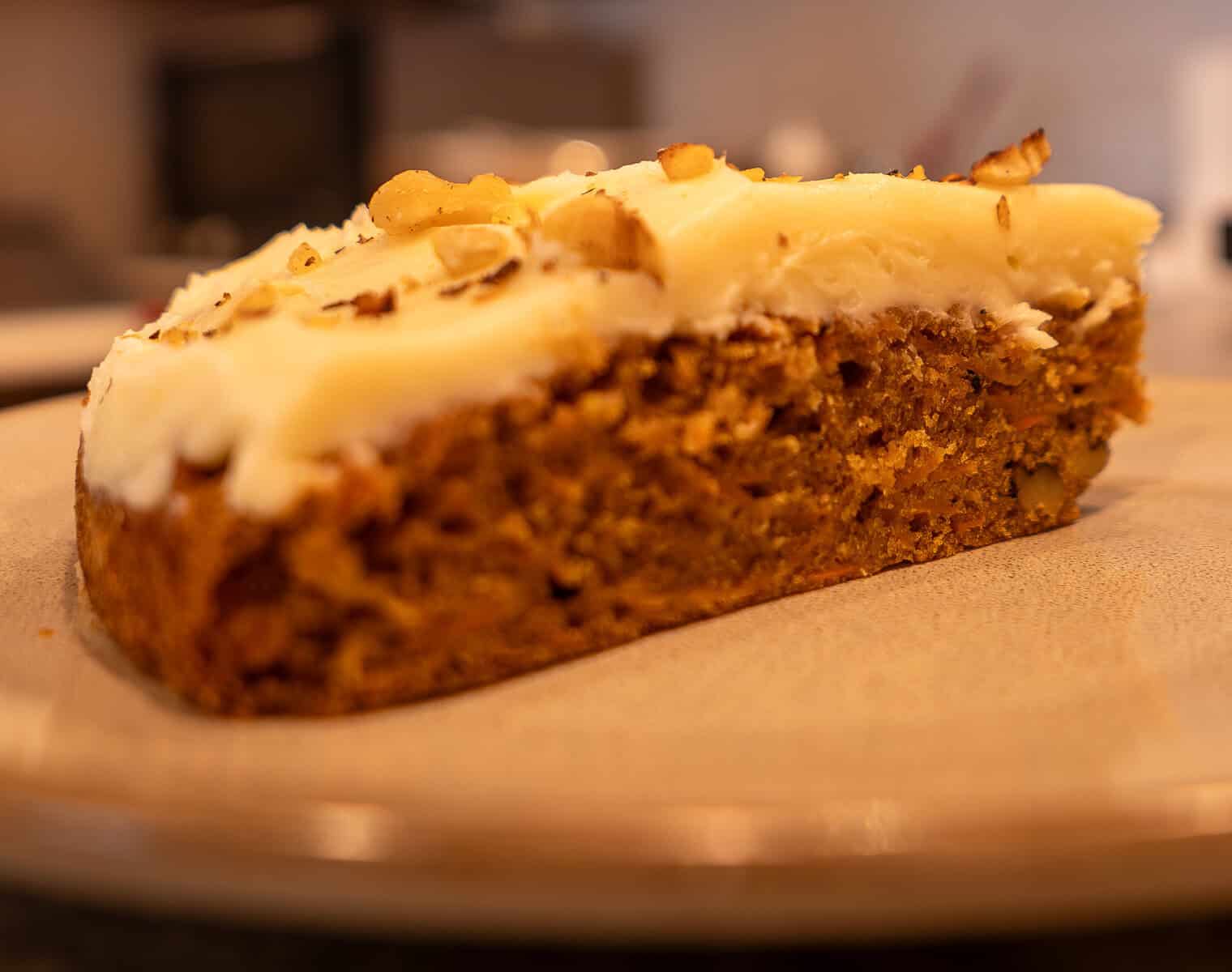 Carrot cake slice with cream cheese frosting at Olympia Coffee Studio Casco Viejo Panama
