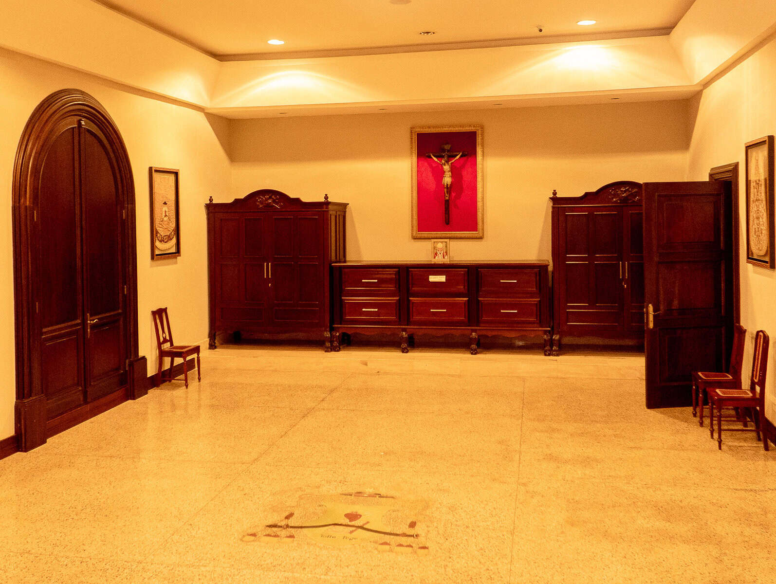 Historic interior room inside the Church of the Golden Altar (Iglesia de San José) in Casco Viejo, Panama City.