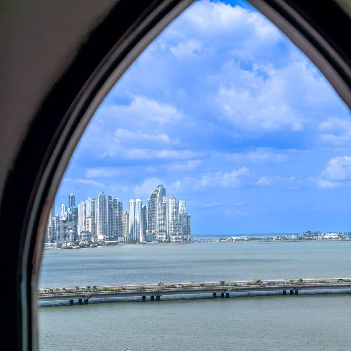 Panama City Skyline from San Francisco Church Observation Tower Casco Viejo