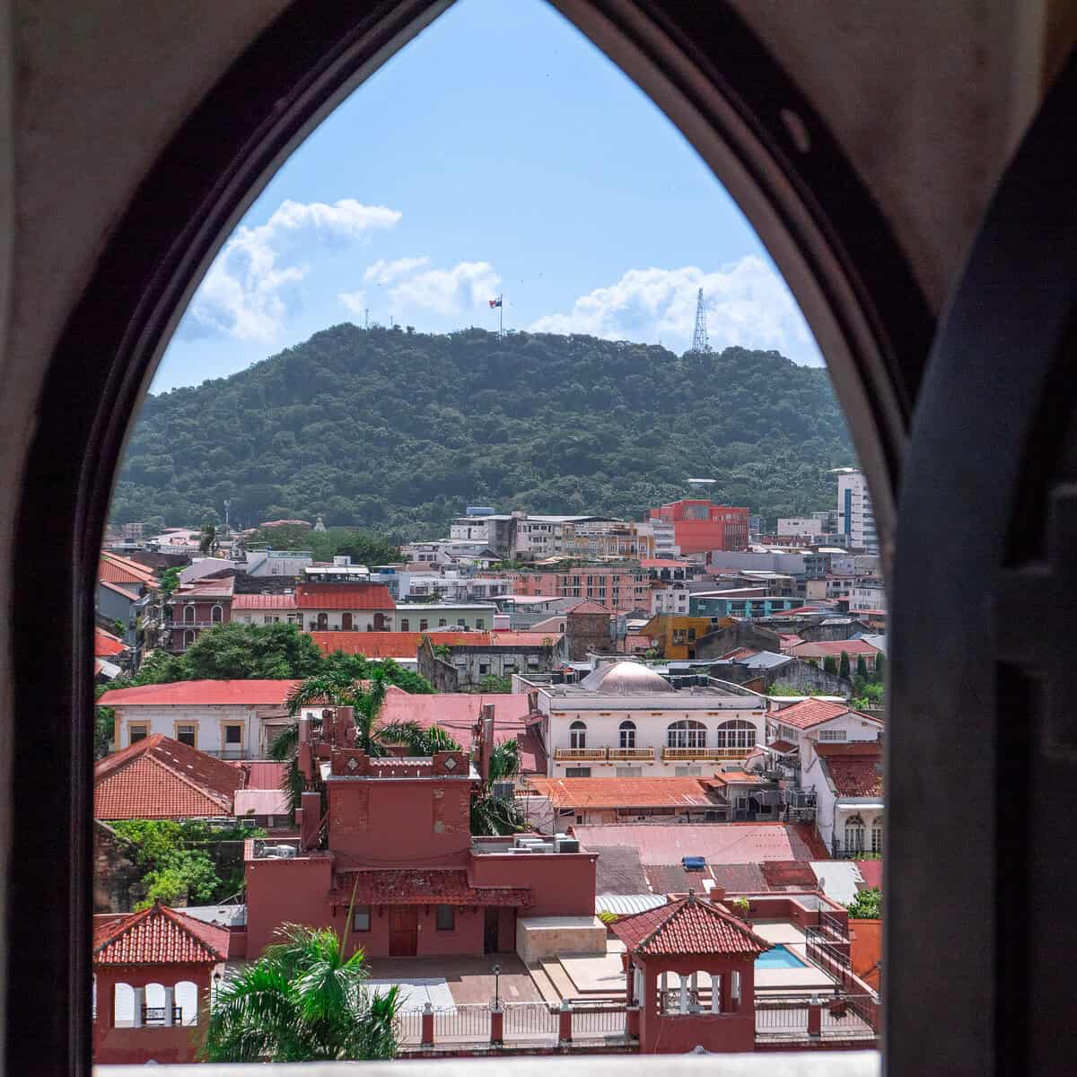 View of Ancon Hill from San Francisco Church Observation Tower Casco Viejo Panama