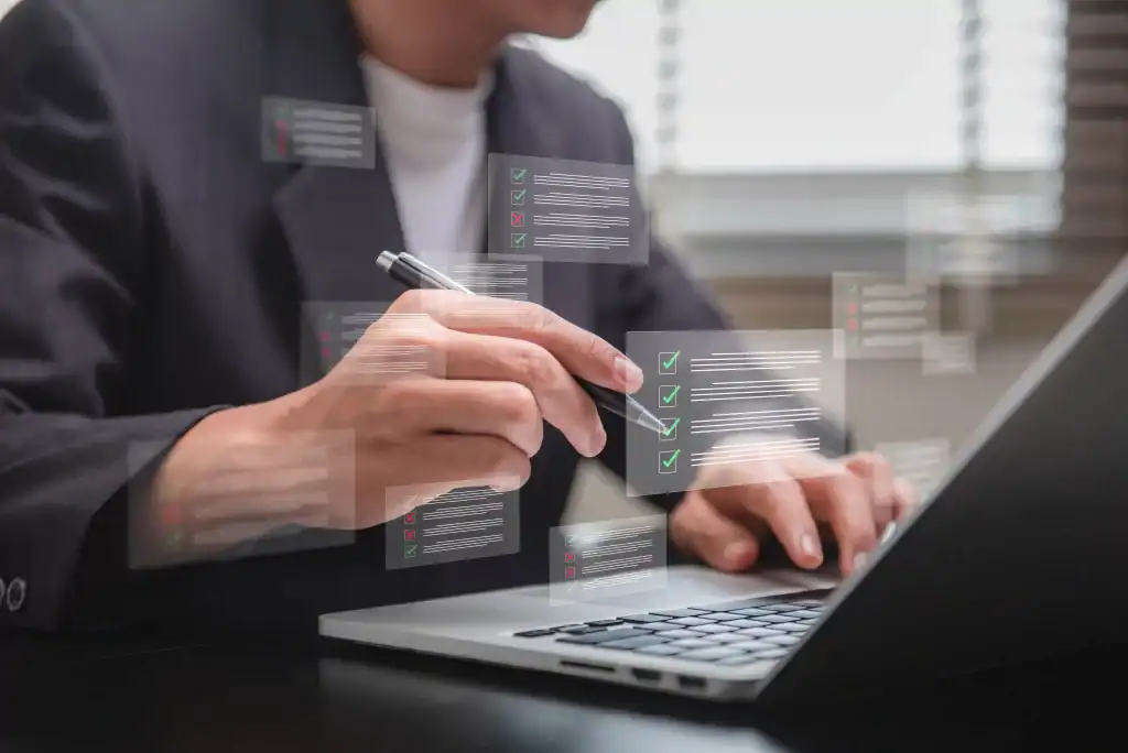 Image of Corpoarate Employee Handling Files Effectively - IT AMC Services in Dubai